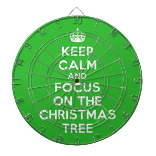 Keep Calm and focus on The Christmas Tree, funny Dartboard