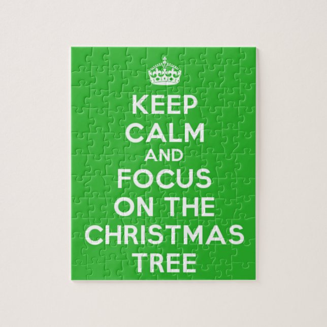 Keep Calm and focus on The Christmas Tree, funny Jigsaw Puzzle (Vertical)