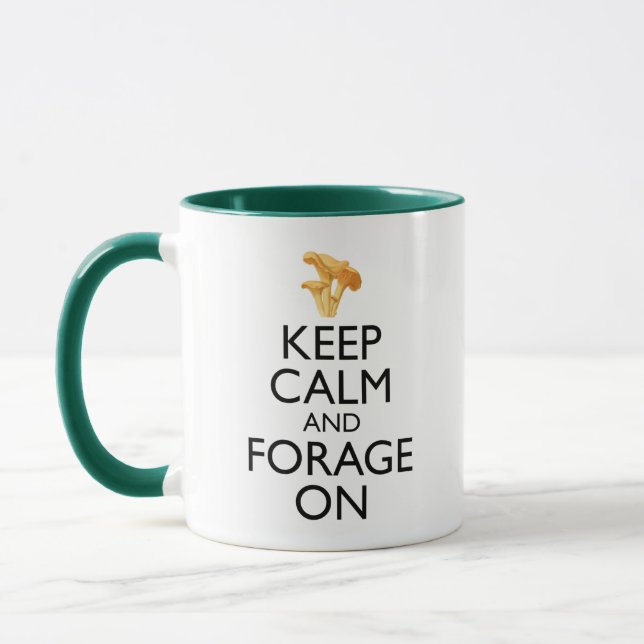 Keep Calm And Forage On - Chanterelle Mushroom Mug (Left)
