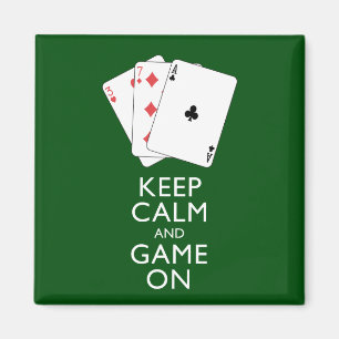 KEEP CALM AND GAME ON - Card Games Magnet