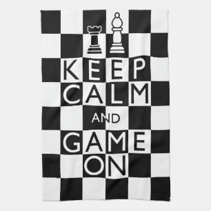 KEEP CALM AND GAME ON - Chess Tea Towel