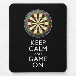KEEP CALM AND GAME ON - Dart Board Mouse Pad