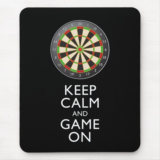 KEEP CALM AND GAME ON - Dart Board Mouse Pad (Front)