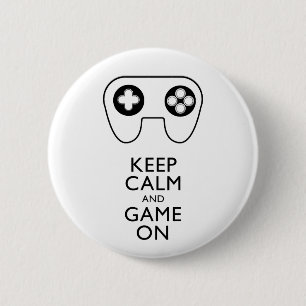 KEEP CALM AND GAME ON - Game pad 6 Cm Round Badge