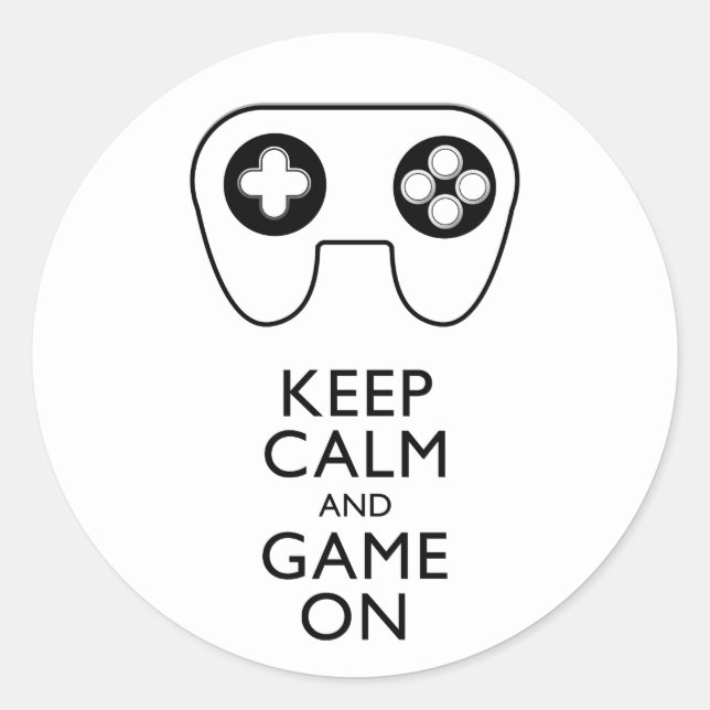 KEEP CALM AND GAME ON - Game pad Classic Round Sticker (Front)