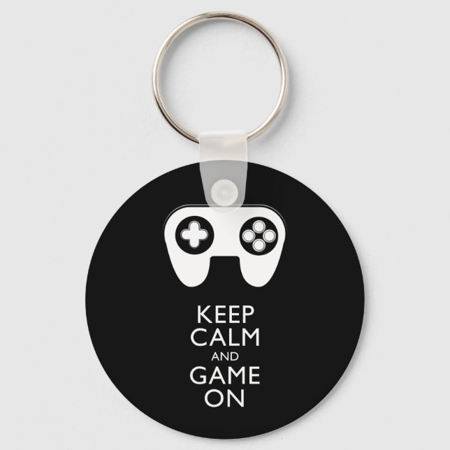 KEEP CALM AND GAME ON - Game pad Key Ring (Front)