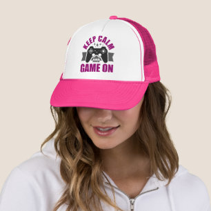 Keep calm and game on gaming  trucker hat