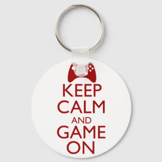 Keep Calm and Game On Key Ring