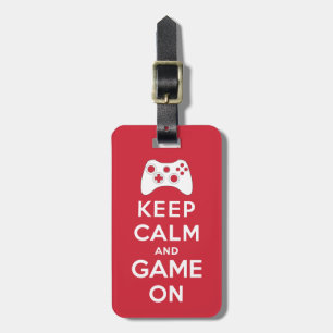 Keep calm and game on luggage tag