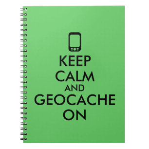 Keep Calm and Geocache On GPS Geocaching Custom Spiral Notebook