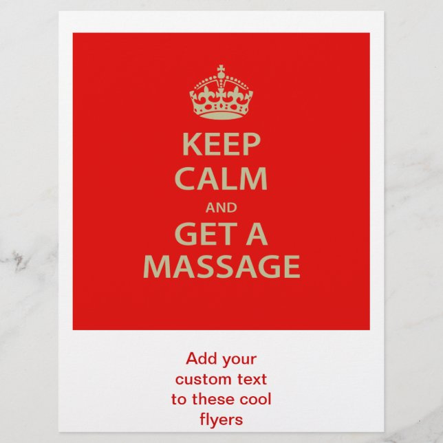 Keep Calm and Get a Massage Flyer (Front)