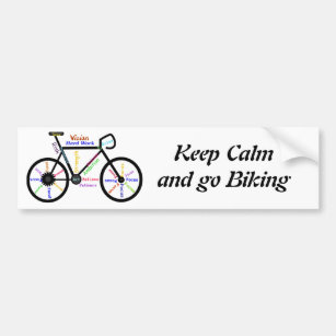 Keep Calm and go Biking, with Motivational Words Bumper Sticker