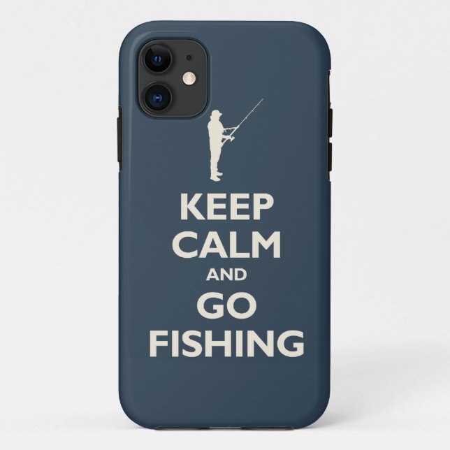 Keep Calm and Go Fishing (navy) Case-Mate iPhone Case (Back)