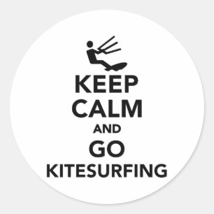 Keep calm and go Kitesurfing Classic Round Sticker