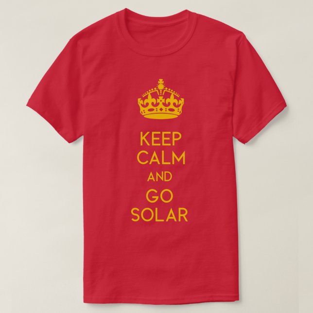 Keep Calm and Go Solar yellow T-Shirt (Design Front)
