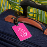 Keep calm and go to a spa funny pink ladies travel luggage tag<br><div class="desc">Keep calm and go to a spa funny pink ladies travel Luggage Tag. Personalised baggage label for bags and suitcases. Modern typography with crown. Hot neon pink or any custom colour. Create your own humourous Keep calm and carry on quote. Background colour and text can be changed. Travel humour /...</div>