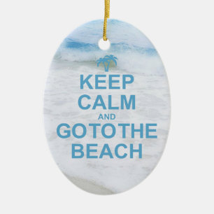 Keep Calm And Go To The Beach Ceramic Tree Decoration