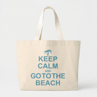 Keep Calm And Go To The Beach Large Tote Bag