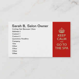 Keep Calm and Go To the Spa Appointment Card