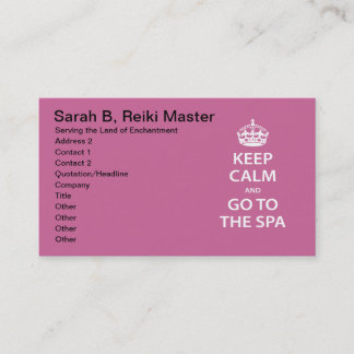 Keep Calm and Go To the Spa Appointment Card