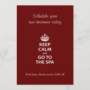 Keep Calm and Go To the Spa Invitation