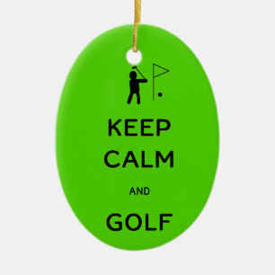 Keep Calm and Golf Ceramic Tree Decoration