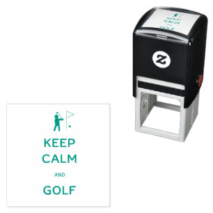 Keep Calm and Golf with Putting Green Flag Self-inking Stamp