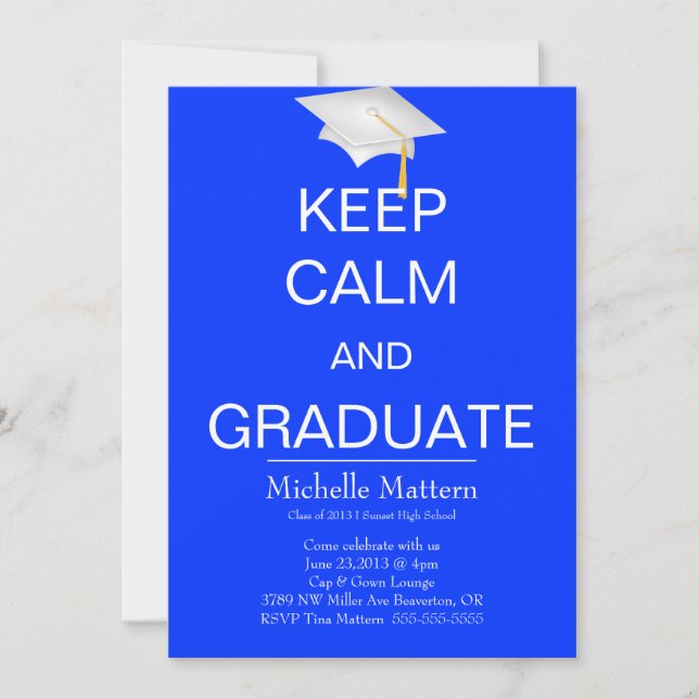 Keep Calm and Graduate Invitations (Front)