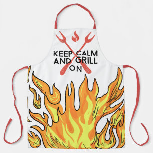 Keep Calm And Grill On Apron