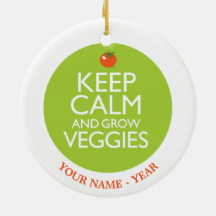 Keep Calm and Grow Veggies 2 Ceramic Tree Decoration