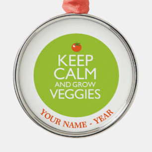 Keep Calm and Grow Veggies 2 Metal Tree Decoration