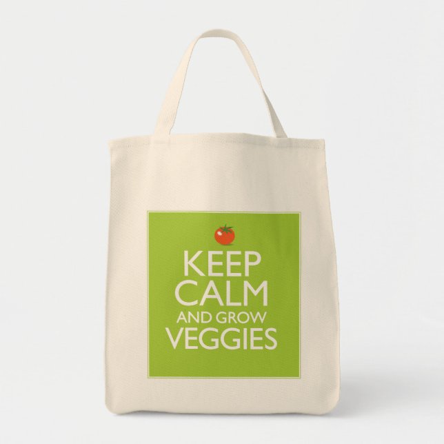 Keep Calm and Grow Veggies Tote Bag (Front)