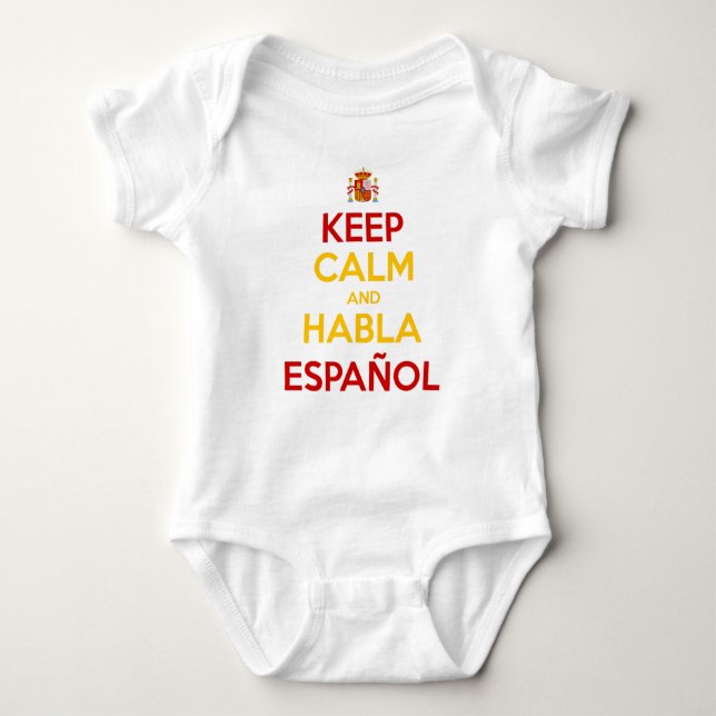 Keep Calm and Habla Español Baby Bodysuit (Front)