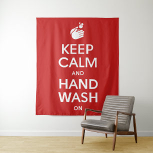 Keep Calm And Hand Wash On - Doctor Hygiene Flu Tapestry