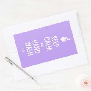 Keep Calm And Hand Wash On - Washing Hands Flu Rectangular Sticker