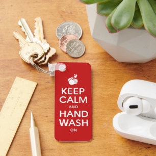 Keep Calm And Hand Wash On - Washing Hygiene Flu Key Ring
