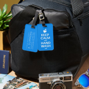 Keep Calm And Hand Wash On - Washing Hygiene Flu Luggage Tag