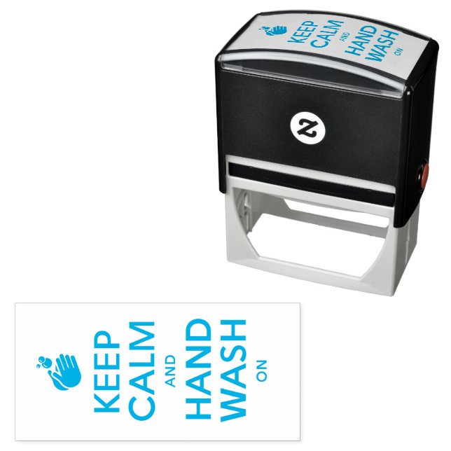 Keep Calm And Hand Wash On - Washing Hygiene Flu Self-inking Stamp (In Situ)