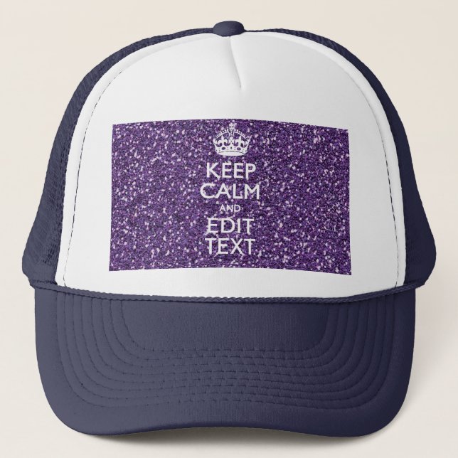 Keep Calm and Have Your Text Glamour Mauve Trucker Hat (Front)