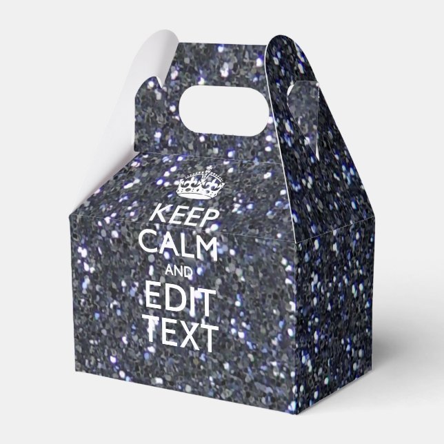 Keep Calm and Have Your Text on Midnight Favour Box (Front Side)