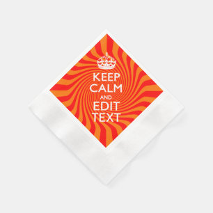 Keep Calm And Have Your Text Orange Swirl Napkin