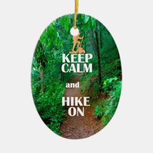Keep Calm and Hike On Ceramic Tree Decoration
