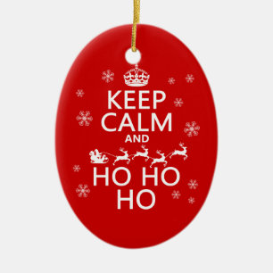 Keep Calm and Ho Ho Ho Ceramic Tree Decoration