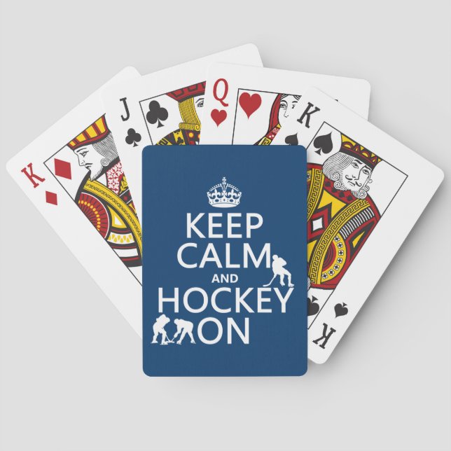 Keep Calm and Hockey On (in any colour) Playing Cards (Back)