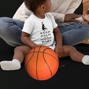 KEEP CALM AND HOOP BABY BASEKETBALL BABY BODYSUIT