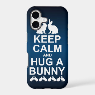 Keep Calm and Hug a Bunny iPhone 5 Case (Blu/Blk)
