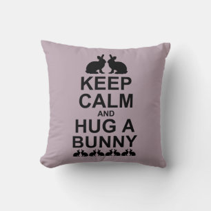 Keep Calm and Hug a Bunny Pillow (Dusty Pink)