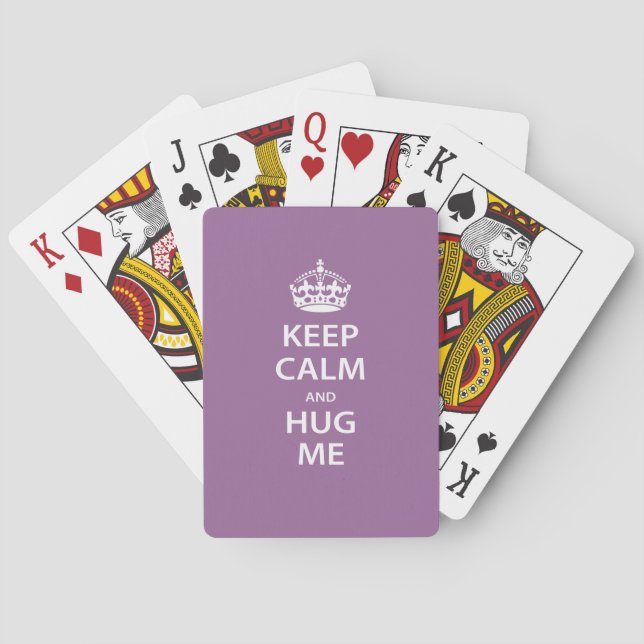 Keep Calm and Hug Me Playing Cards (Back)