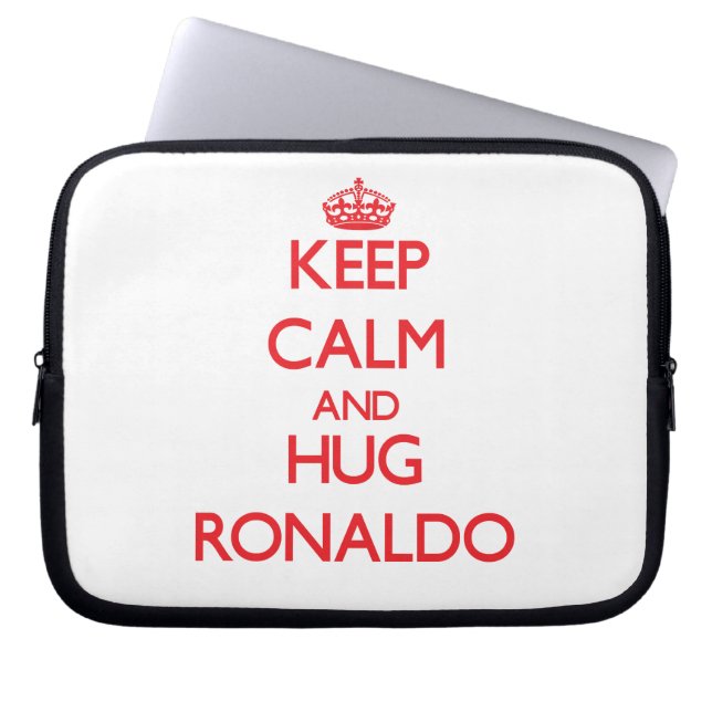 Keep Calm and HUG Ronaldo Laptop Sleeve (Front)