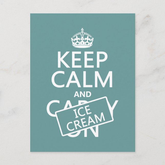Keep Calm and Ice Cream Postcard (Front)
